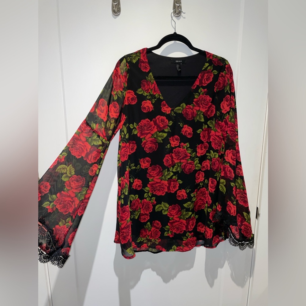 Forever 21 A Line Floral Dress
